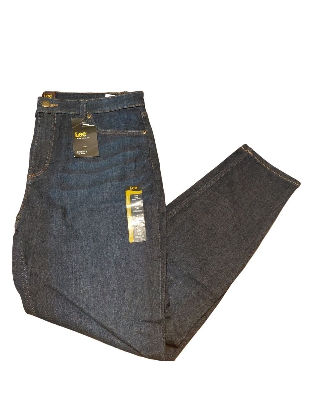 NWT Lee Ultra Lux Comfort Straight Leg Jeans 12 Medium Mid Rise NWT Dark Wash